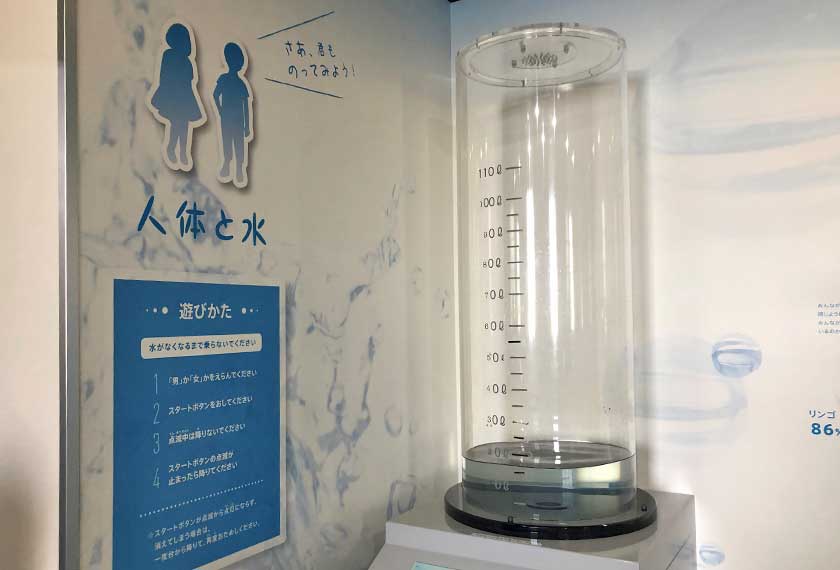 体内の水分量が測れる人体と水コーナー